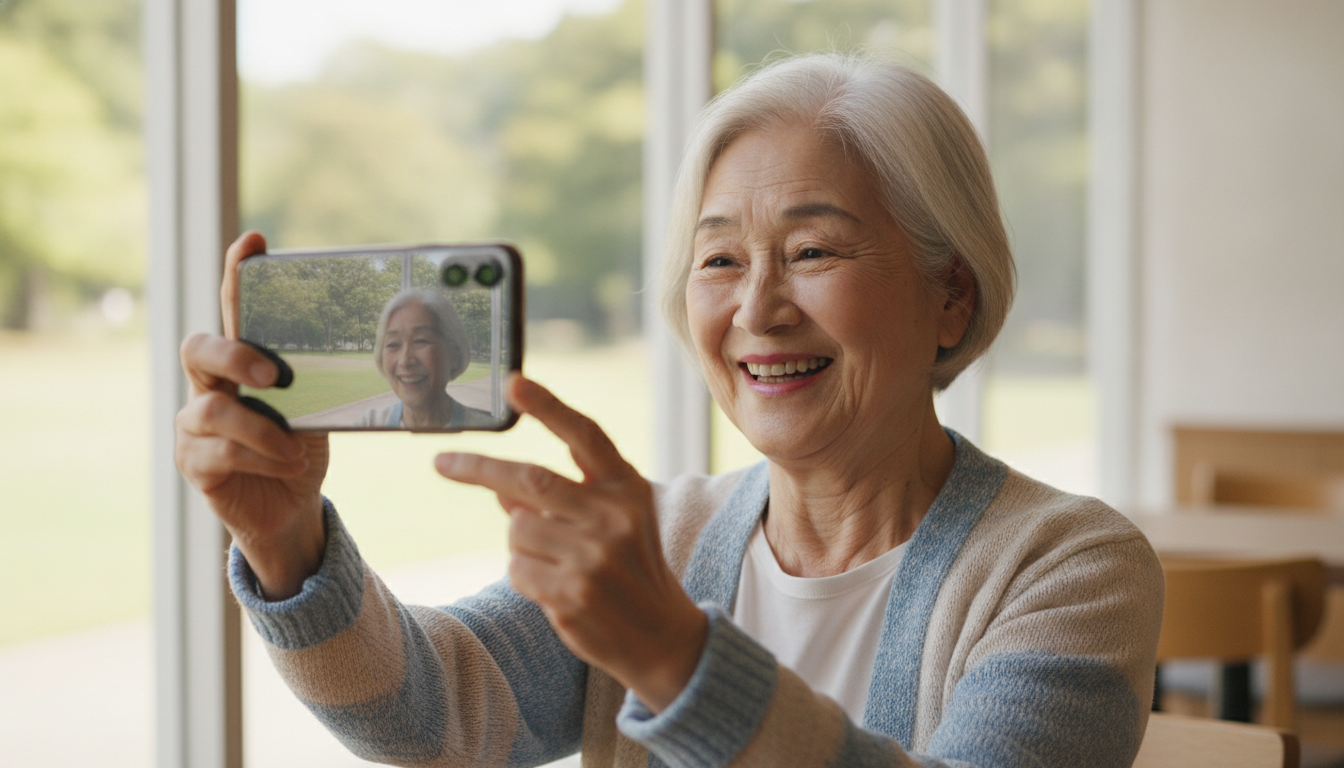 高齢者がスマホで自撮りを成功させるための3つの核心