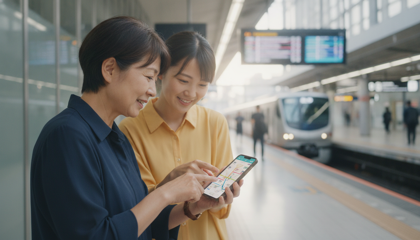 乗り換え案内アプリは高齢者の外出を支える強力な道具です